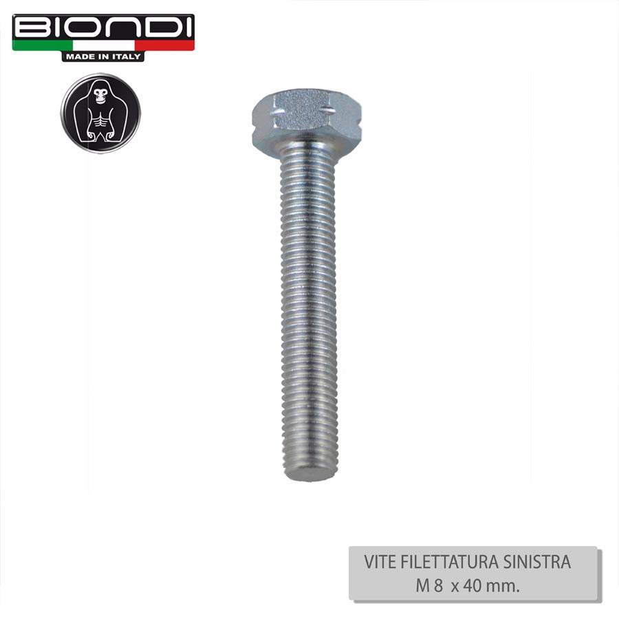 Vite Filettatura Sinistra, Testa Esagonale, M8 x 40 mm. (8ma)