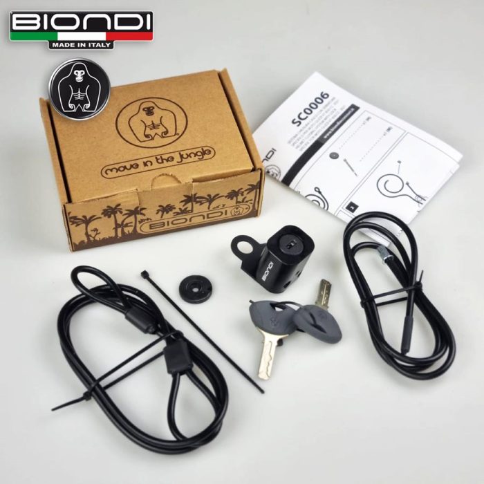 ANTI-THEFT LOCKING SYSTEM HELMETS and JACKET WITH LOCK, SPECIFIC for Moto Guzzi V100 2022 (ALUMINUM lock block obtained solid and dedicated steel bracket) - Image 3